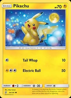 Pikachu card in English