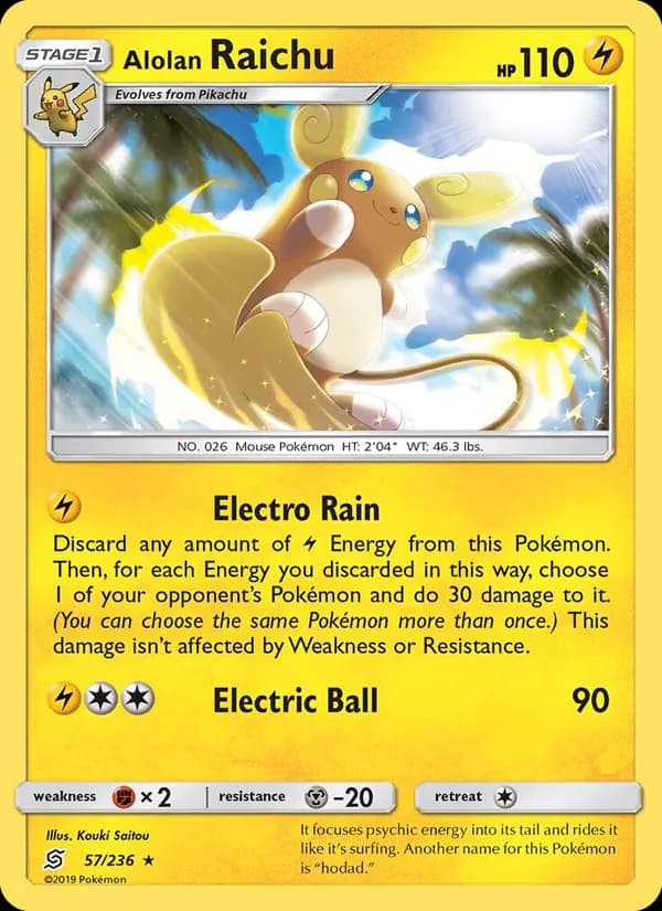 Alolan Raichu card in English