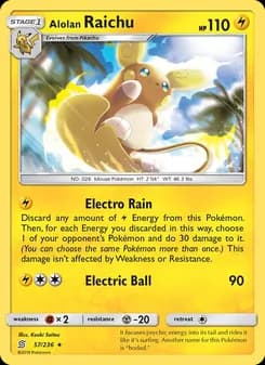 Alolan Raichu card in English
