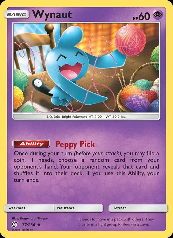 Wynaut card in English