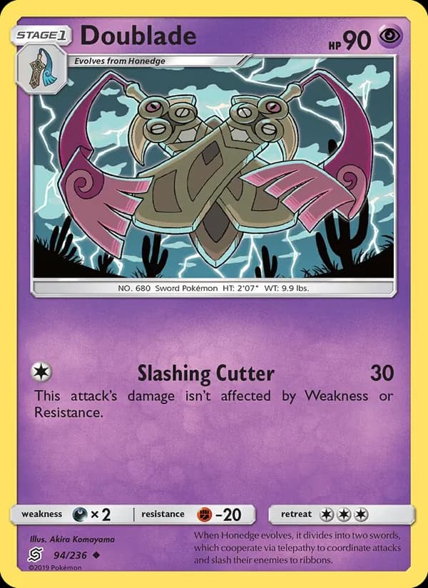 Doublade card in English