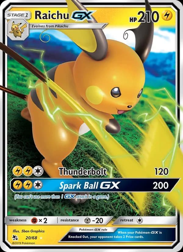 Raichu GX card in English