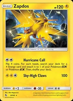 Zapdos card in English