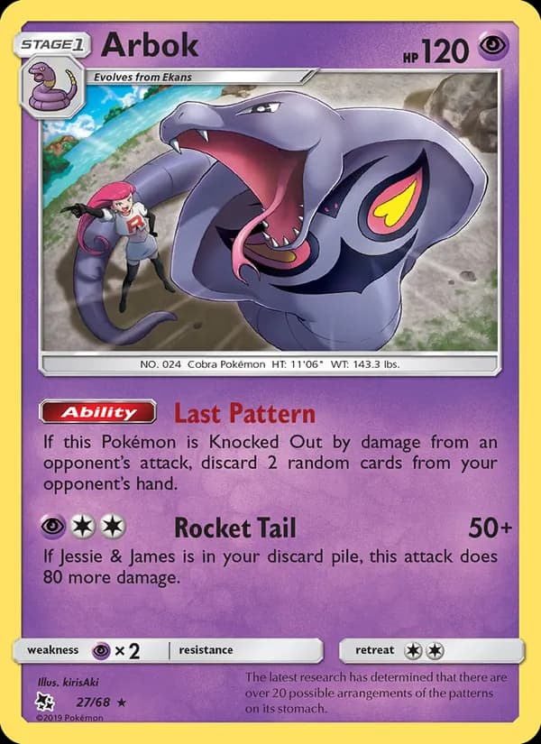 Arbok card in English