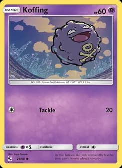 Koffing card in English