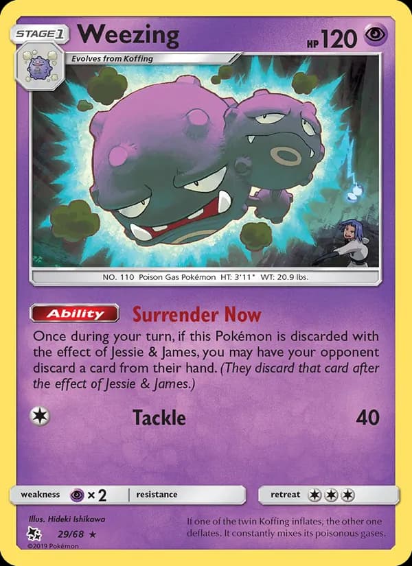 Weezing card in English
