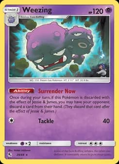 Weezing card in English
