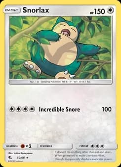 Snorlax card in English