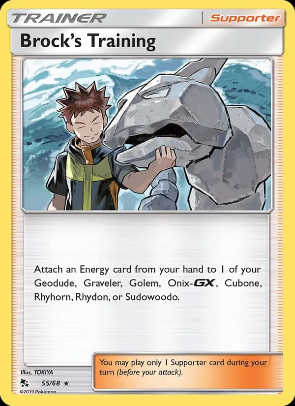 Brock’s Training card in English