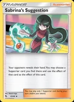 Sabrina’s Suggestion card in English