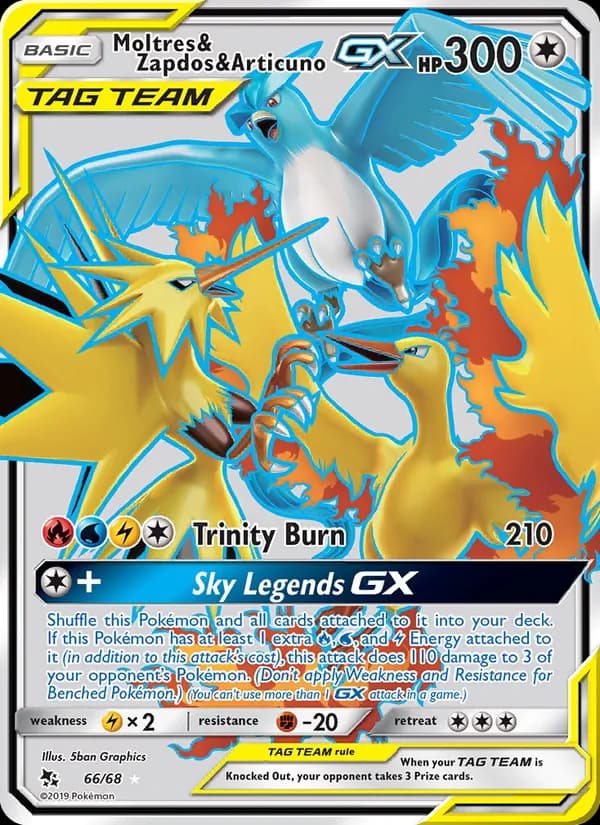 Moltres & Zapdos & Articuno GX card in English