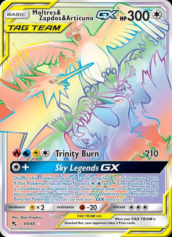 Moltres & Zapdos & Articuno GX card in English