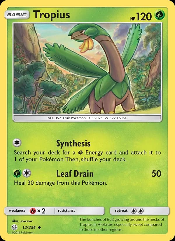 Tropius card in English