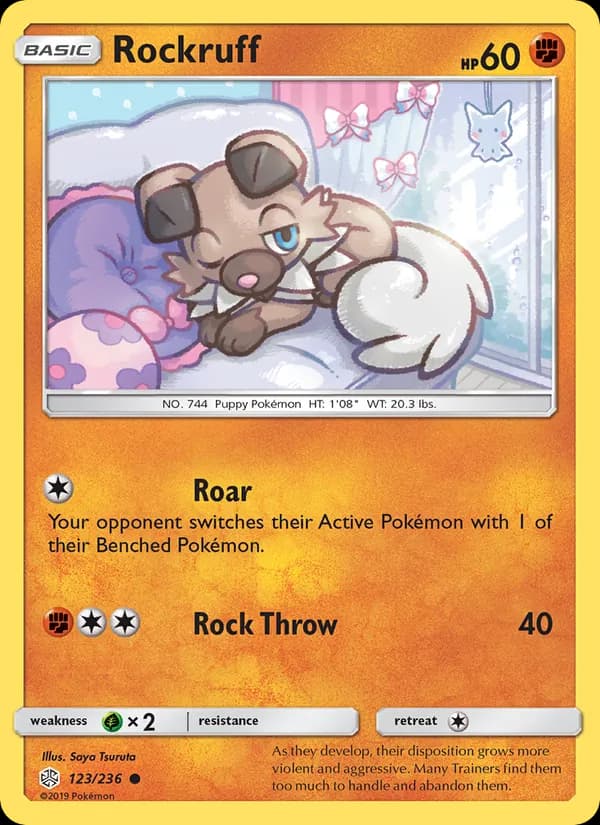 Rockruff card in English