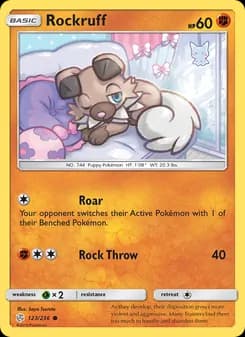 Rockruff card in English