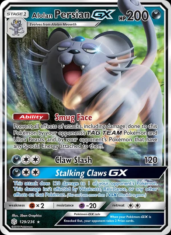 Alolan Persian GX card in English