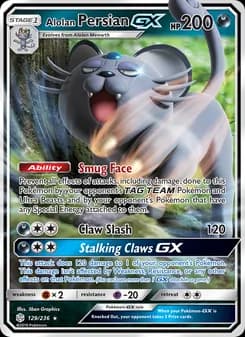 Alolan Persian GX card in English
