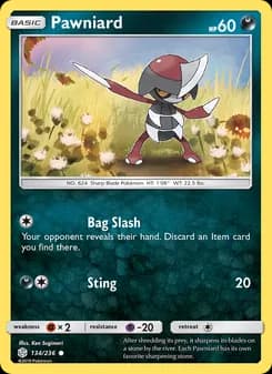 Pawniard card in English