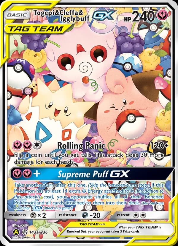 Togepi & Cleffa & Igglybuff GX card in English