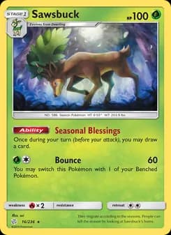 Sawsbuck card in English