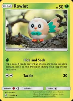 Rowlet card in English
