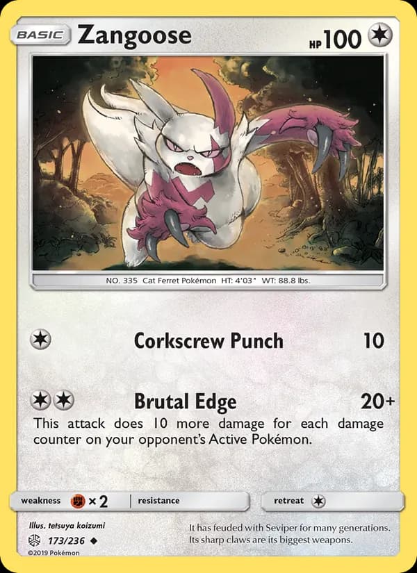 Zangoose card in English