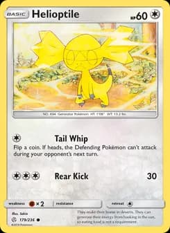 Helioptile card in English