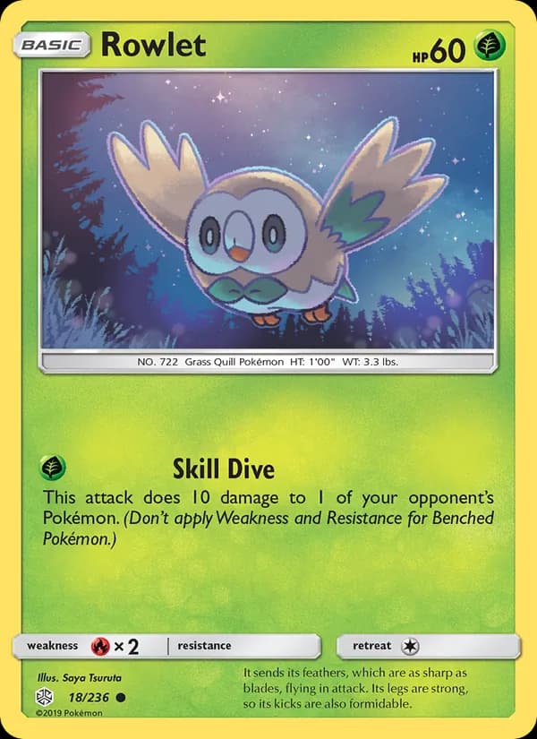 Rowlet card in English