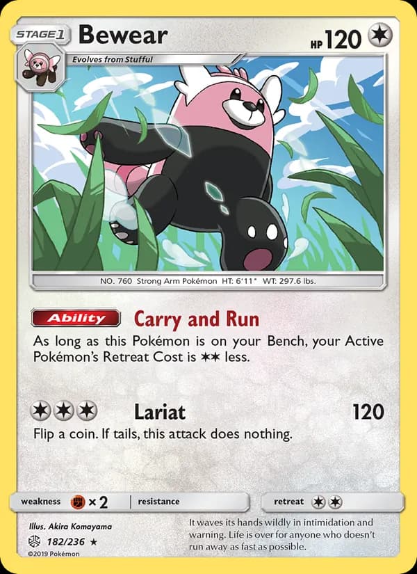 Bewear card in English