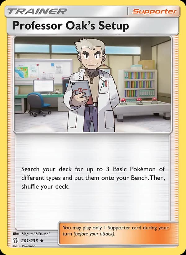 Professor Oak’s Setup card in English