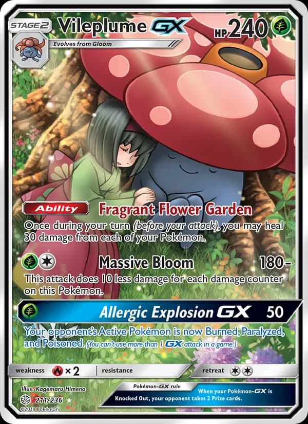 Vileplume GX card in English