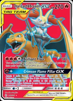 Charizard & Braixen GX card in English