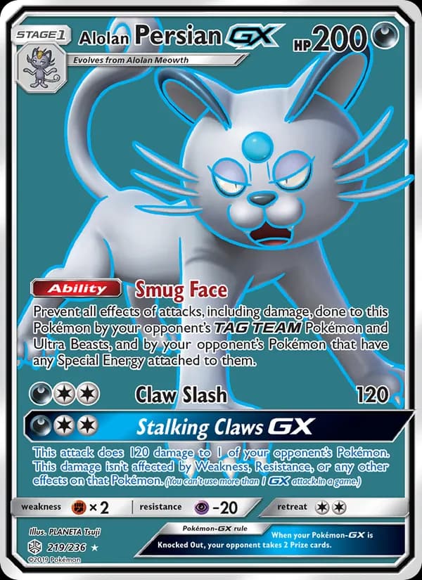 Alolan Persian GX card in English