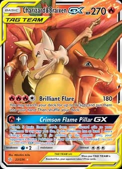 Charizard & Braixen GX card in English