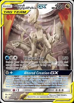 Arceus & Dialga & Palkia GX card in English
