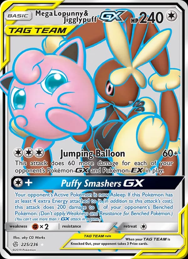 Mega Lopunny & Jigglypuff GX card in English