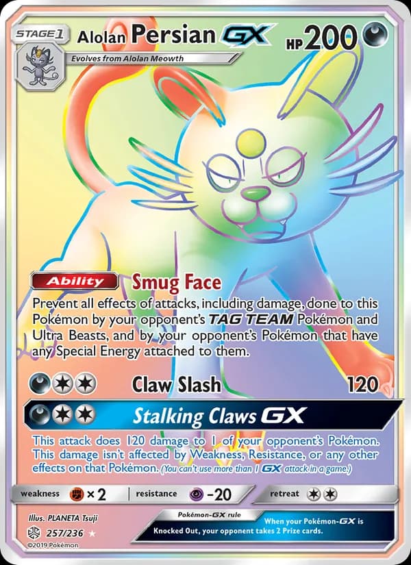 Alolan Persian GX card in English