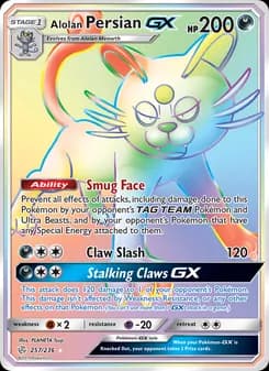 Alolan Persian GX card in English