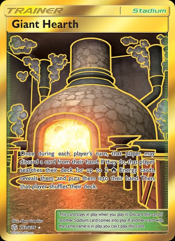 Giant Hearth card in English