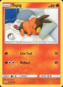 Tepig card in English