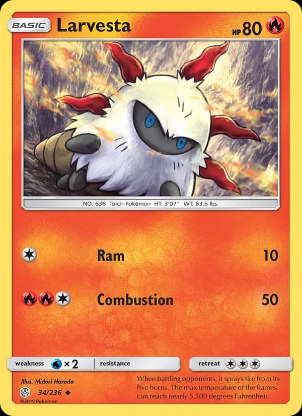 Larvesta card in English