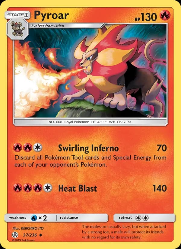 Pyroar card in English