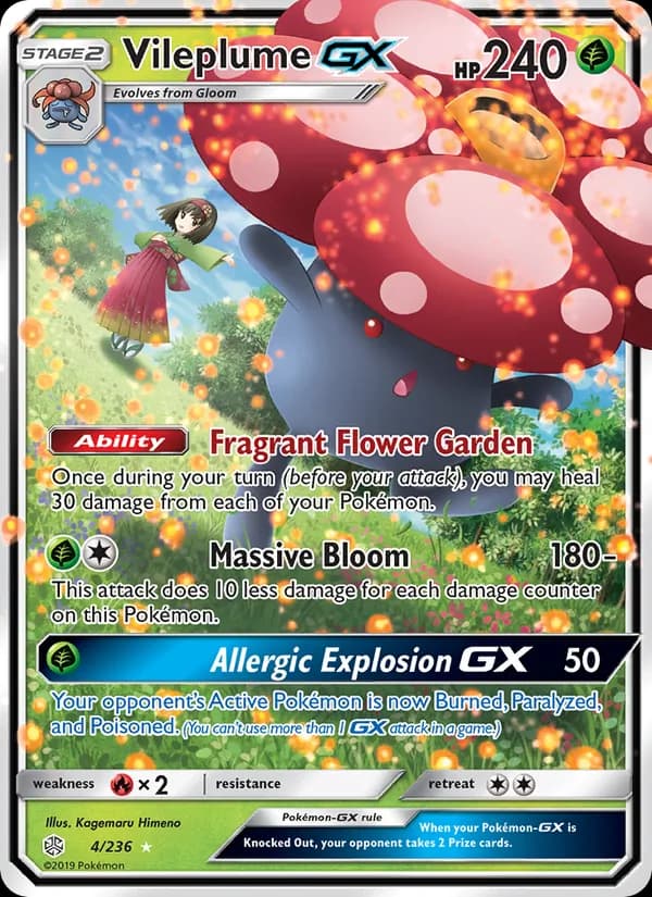 Vileplume GX card in English