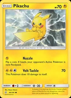Pikachu card in English