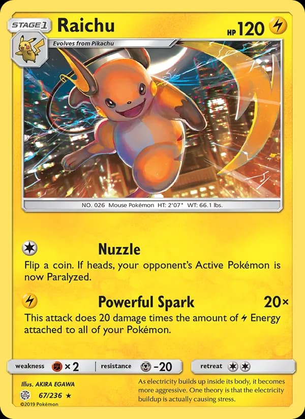Raichu card in English