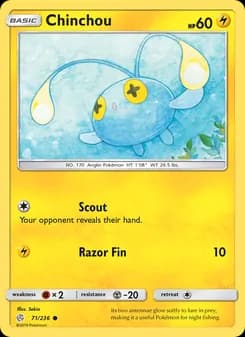 Chinchou card in English
