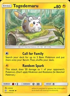 Togedemaru card in English