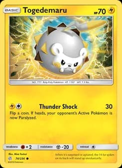 Togedemaru card in English