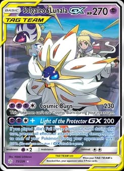 Solgaleo & Lunala GX card in English