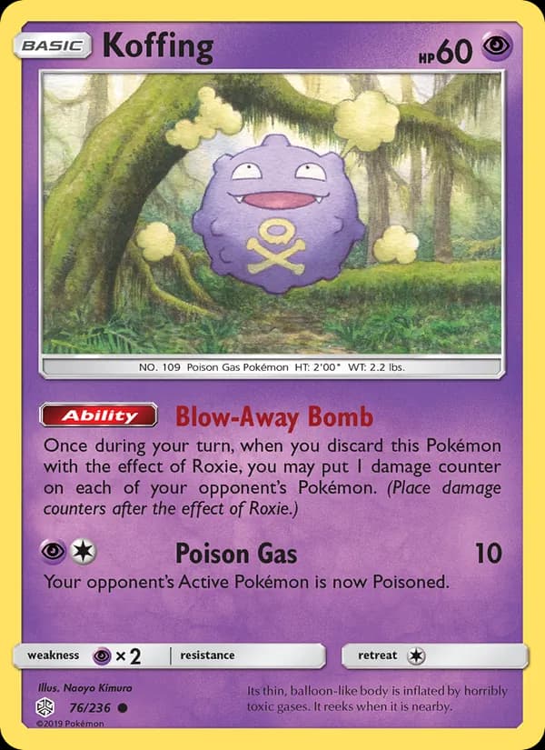 Koffing card in English